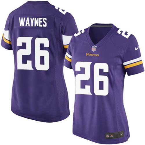 Nike Vikings #26 Trae Waynes Purple Team Color Women's Stitched NFL Elite Jersey